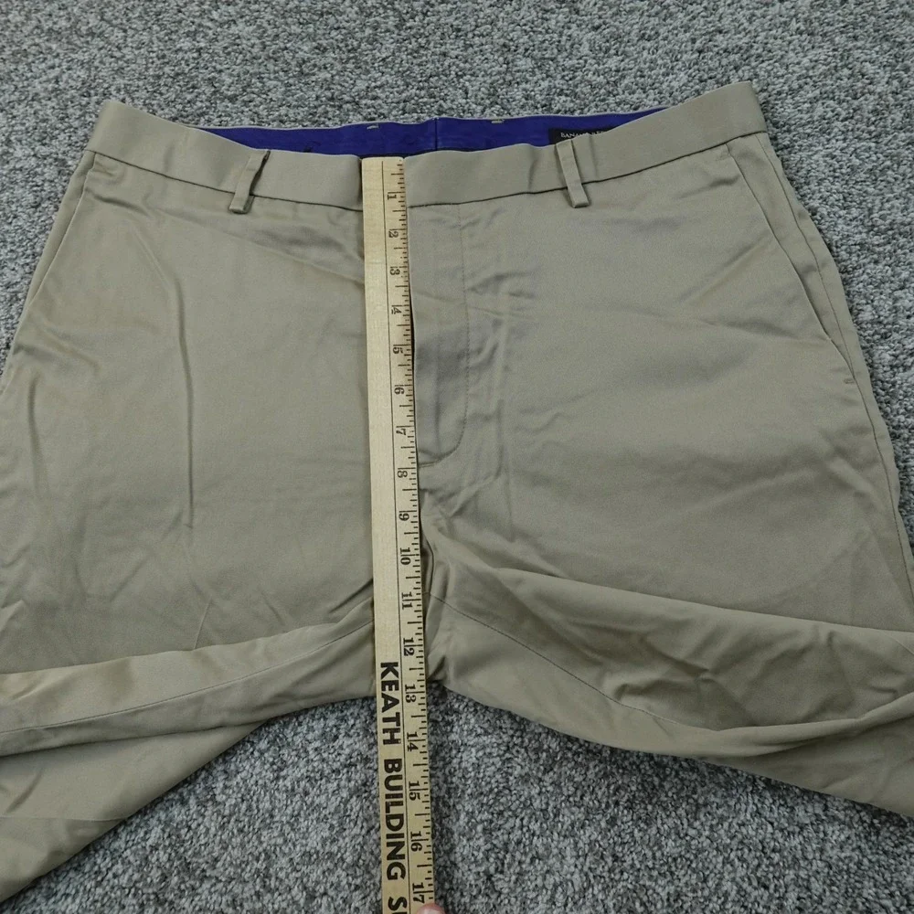 Banana Republic Pants Mens 34X34 Beige Brown Chino Trouser Slim Fit Flat Front